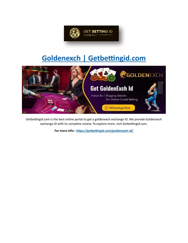 goldenexch getbettingid com