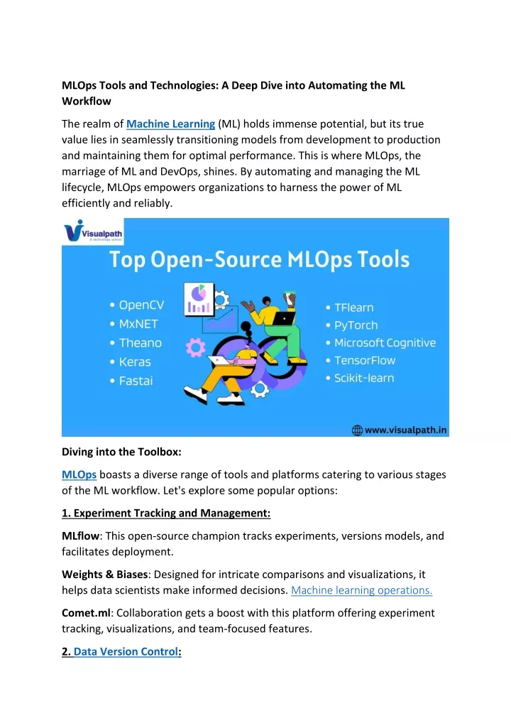 mlops tools and technologies a deep dive into