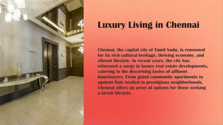 luxury living in chennai