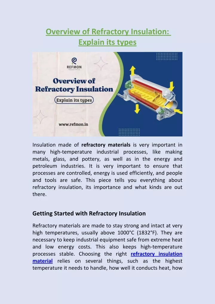 overview of refractory insulation explain