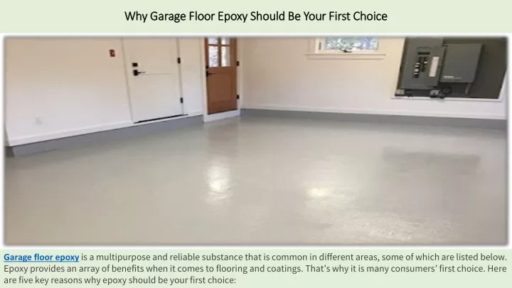 why garage floor epoxy should be your first choice