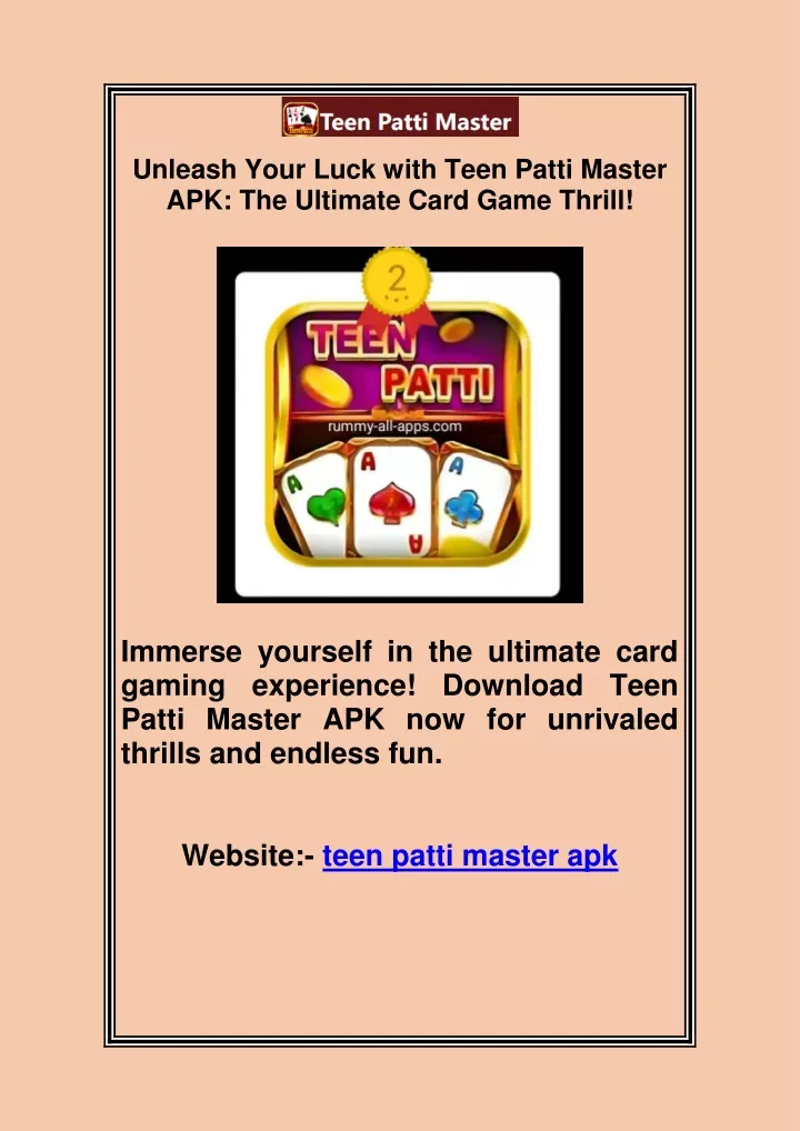 unleash your luck with teen patti master