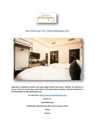 Best hotel near me | hotel-philosophy.com