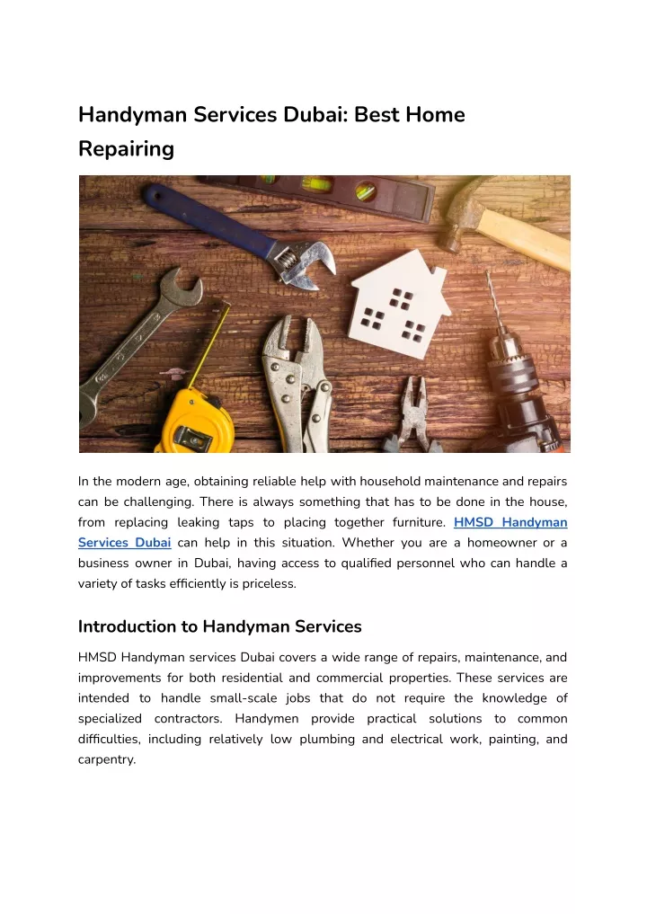 handyman services dubai best home repairing