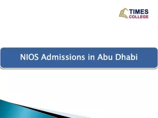 NIOS Admissions in Abu Dhabi