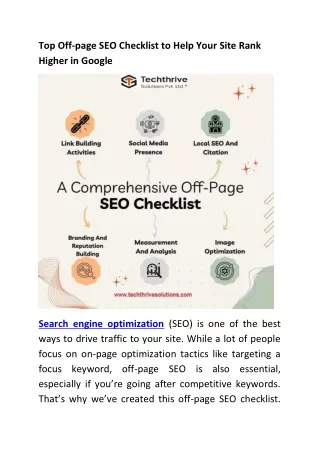 Off-page SEO checklist to help your site rank higher in Google