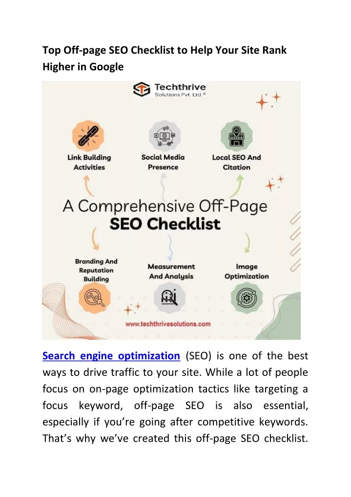 top off page seo checklist to help your site rank