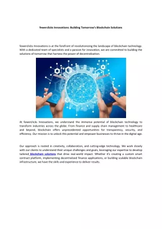 fewerclicks innovations building tomorrow