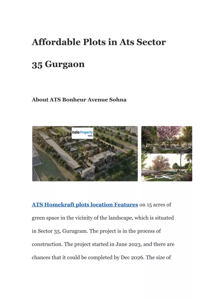 affordable plots in ats sector