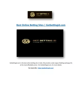 Best Online Betting Sites | Getbettingid.com