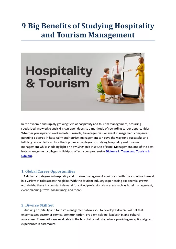 9 big benefits of studying hospitality