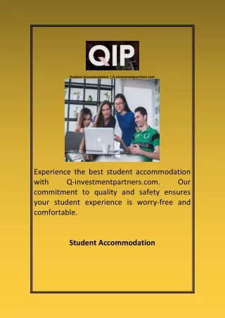 Student Accommodation Q investmentpartners com