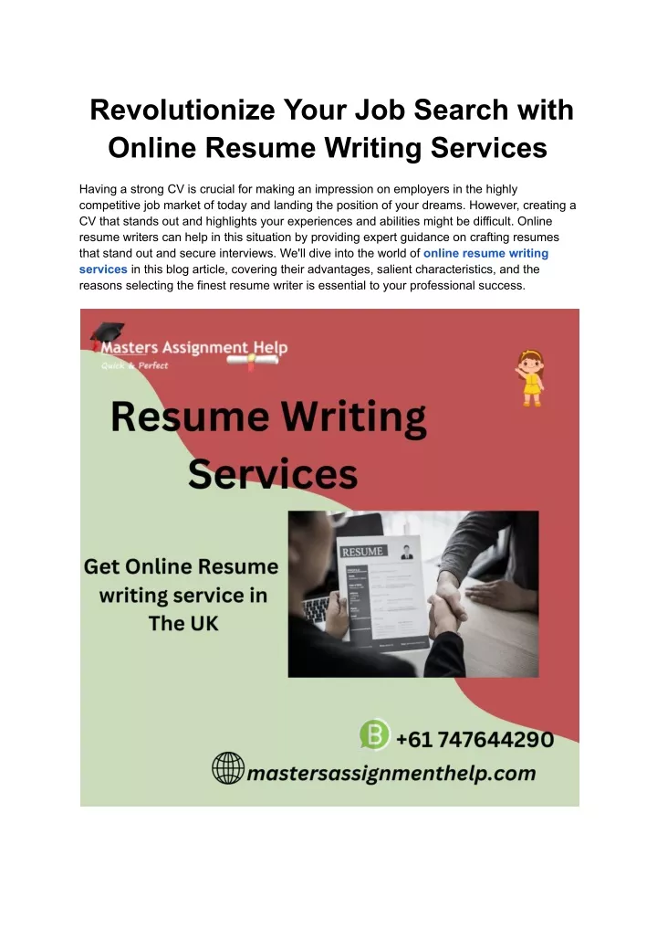 revolutionize your job search with online resume