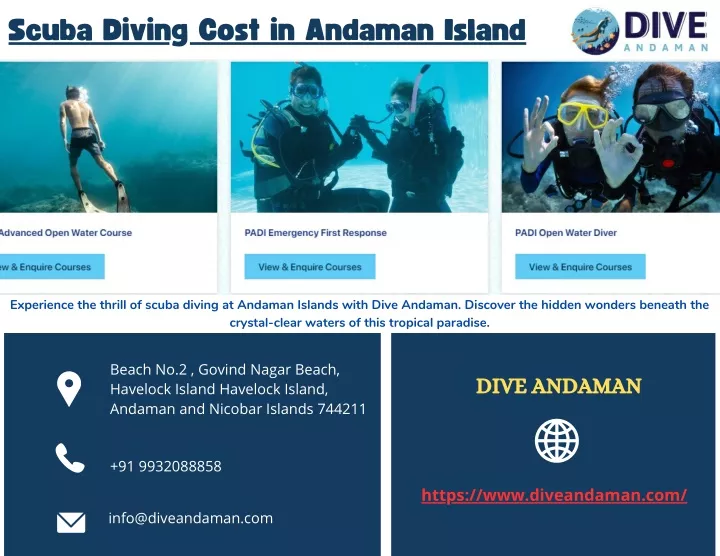 scuba diving cost in andaman island