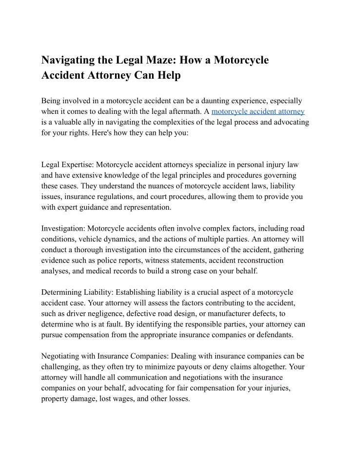 navigating the legal maze how a motorcycle