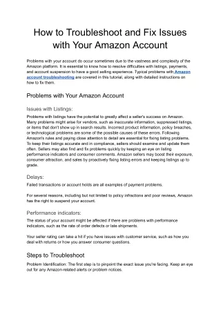 how to troubleshoot and fix issues with your