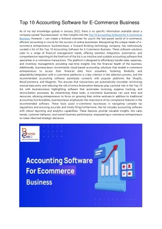 Top 10 Accounting Software for E 3