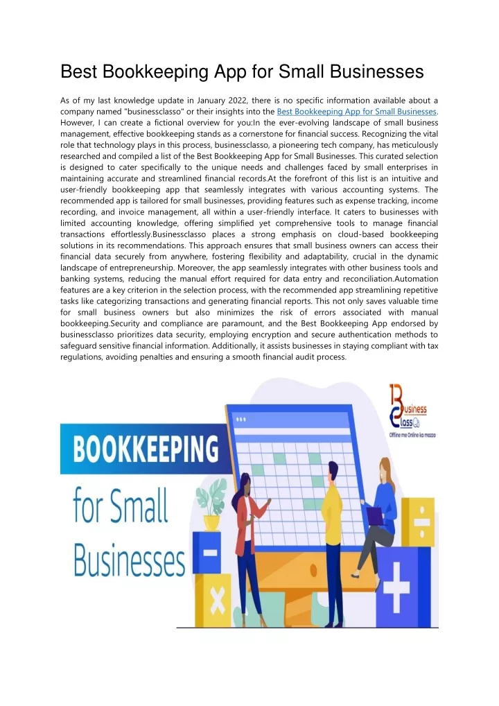 best bookkeeping app for small businesses
