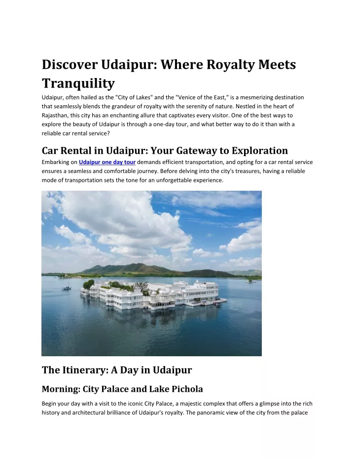 discover udaipur where royalty meets tranquility