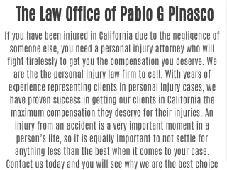 The Law Office of Pablo G Pinasco