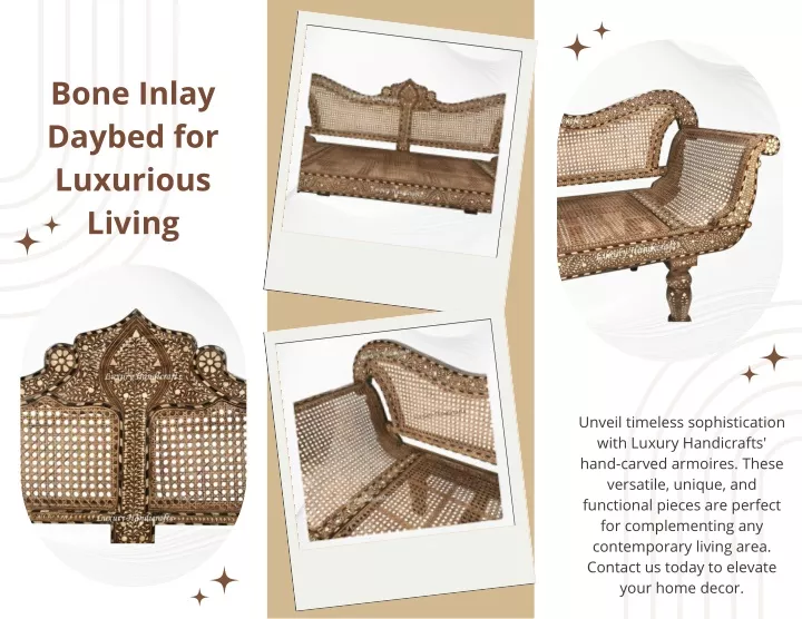 bone inlay daybed for luxurious living