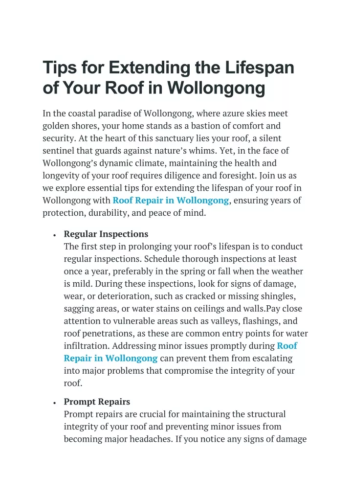 tips for extending the lifespan of your roof