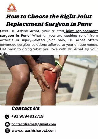 How to Choose the Right Joint Replacement Surgeon in Pune