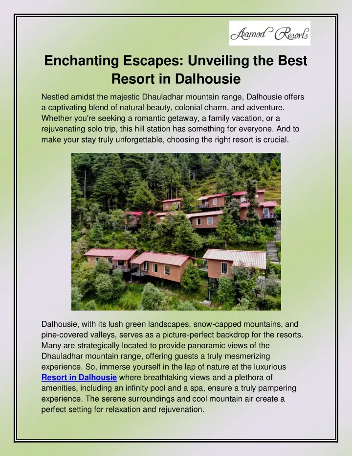 enchanting escapes unveiling the best resort