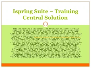 Ispring Suite – Training Central Solution