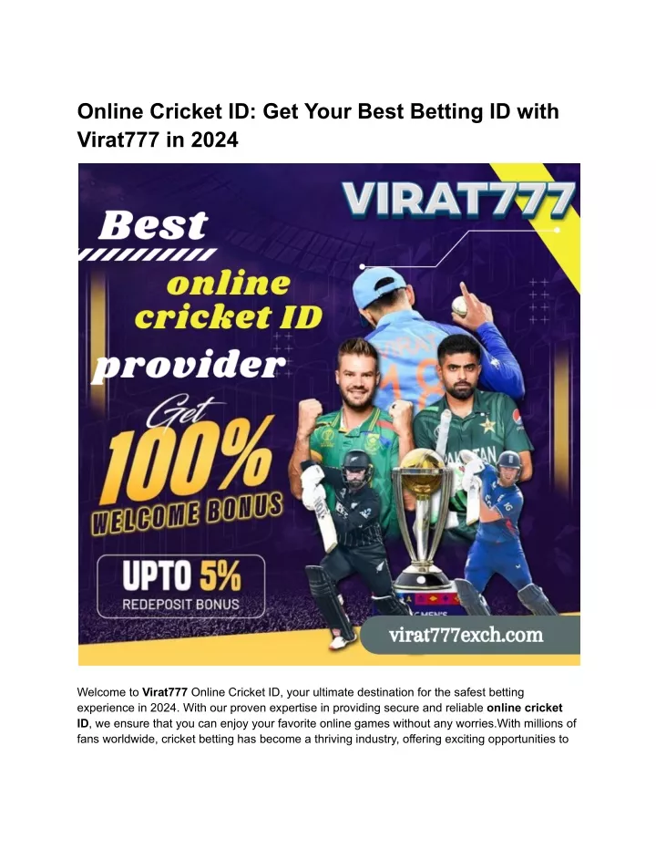 online cricket id get your best betting id with