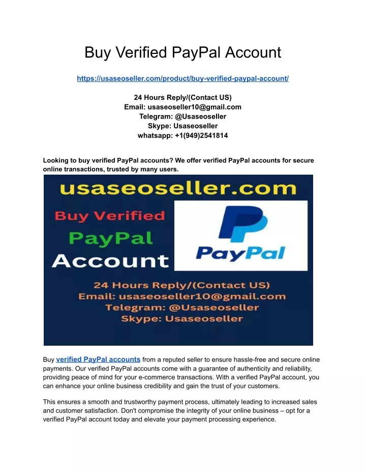 buy verified paypal account