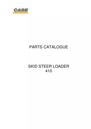 CASE 410 Skid Steer Loader Service Repair Manual