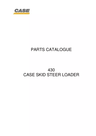 CASE 430 Skid Steer Loader Service Repair Manual