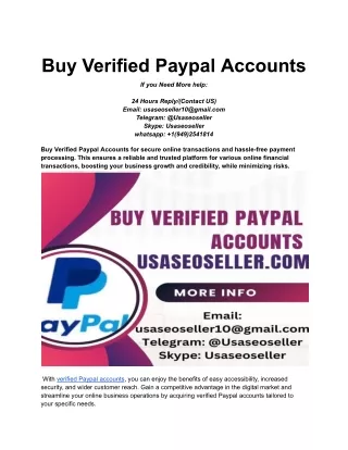 Buy Verified Paypal Accounts