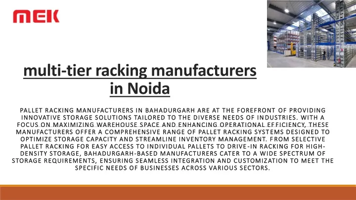 multi tier racking manufacturers in noida