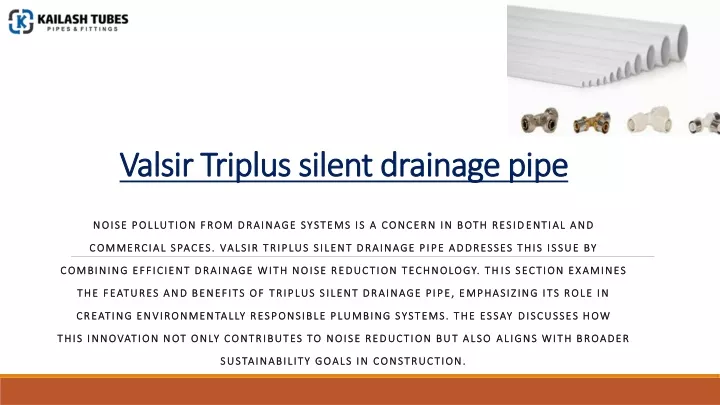 valsir triplus silent drainage pipe