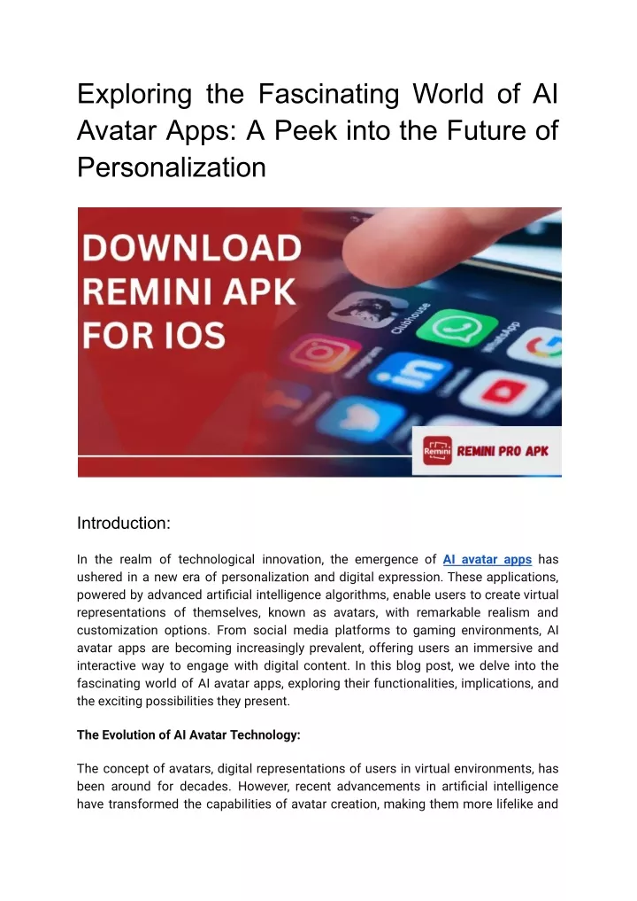 exploring the fascinating world of ai avatar apps