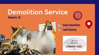 Demolition Service Hesperia, CA