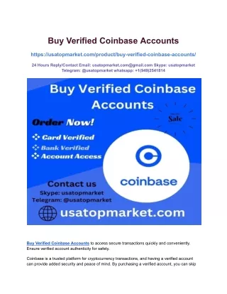 Buy Verified Coinbase Accounts