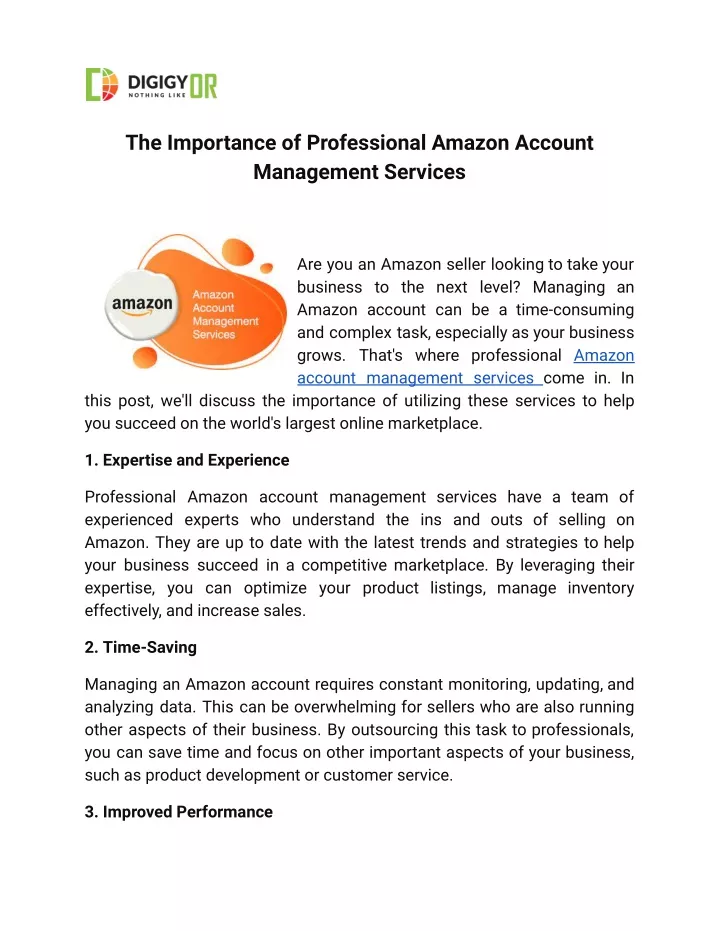 the importance of professional amazon account