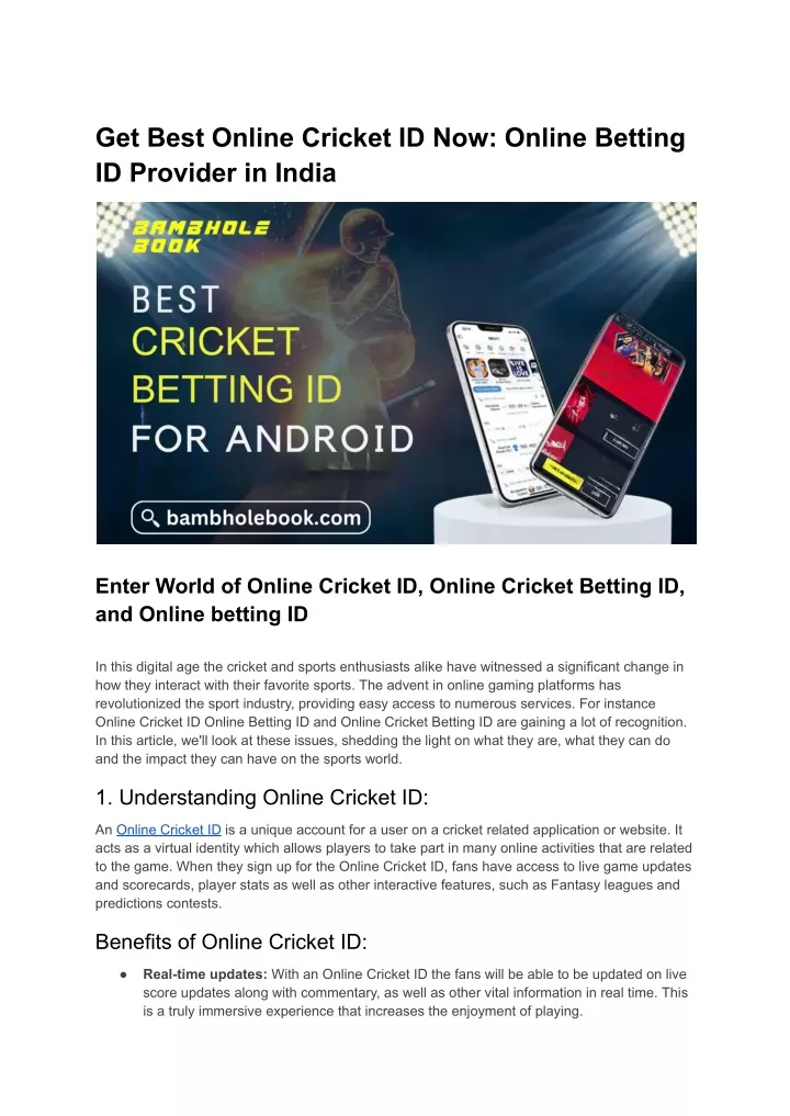 get best online cricket id now online betting
