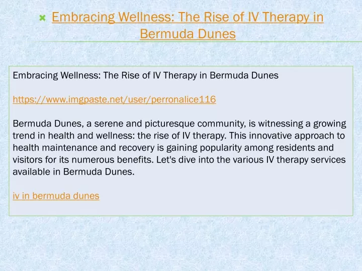 embracing wellness the rise of iv therapy in bermuda dunes
