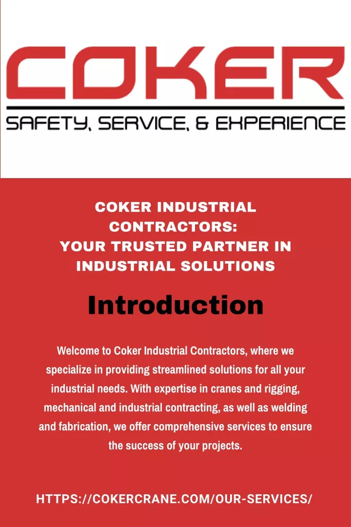 coker industrial contractors your trusted partner