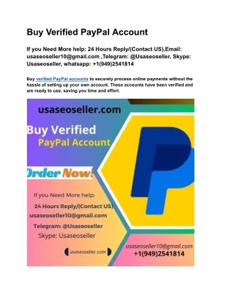 Buy Verified PayPal Account