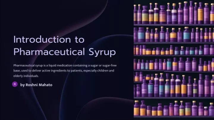 introduction to pharmaceutical syrup