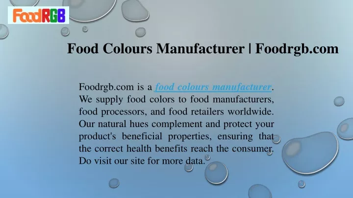 food colours manufacturer foodrgb com