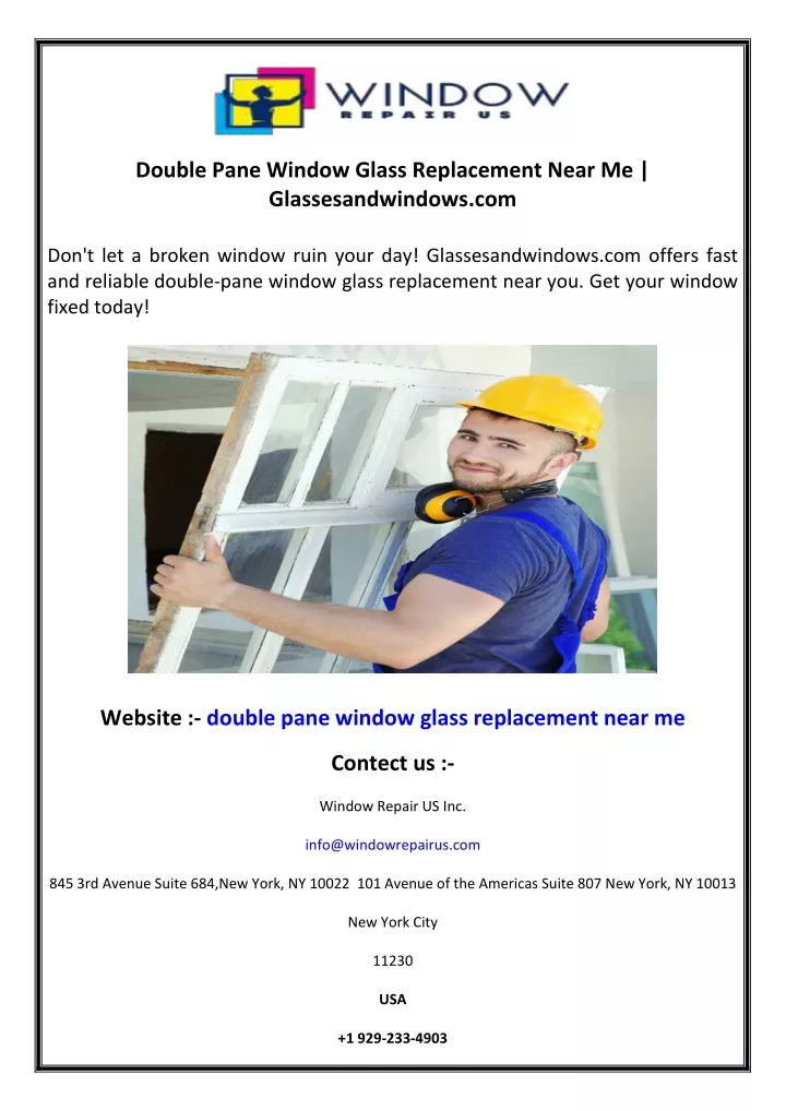 double pane window glass replacement near