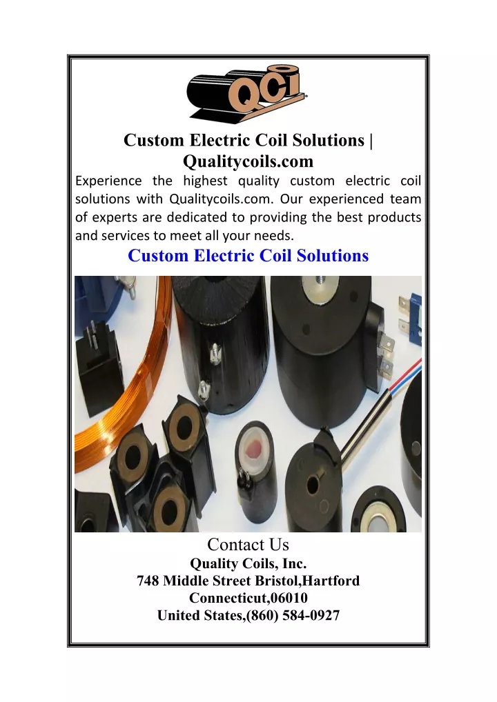 custom electric coil solutions qualitycoils