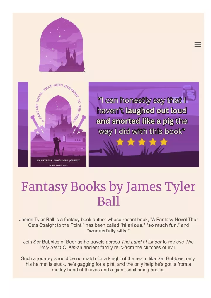 fantasy books by james tyler ball