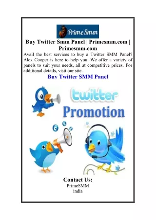 Buy Twitter Smm Panel  Primesmm.com  Primesmm.com